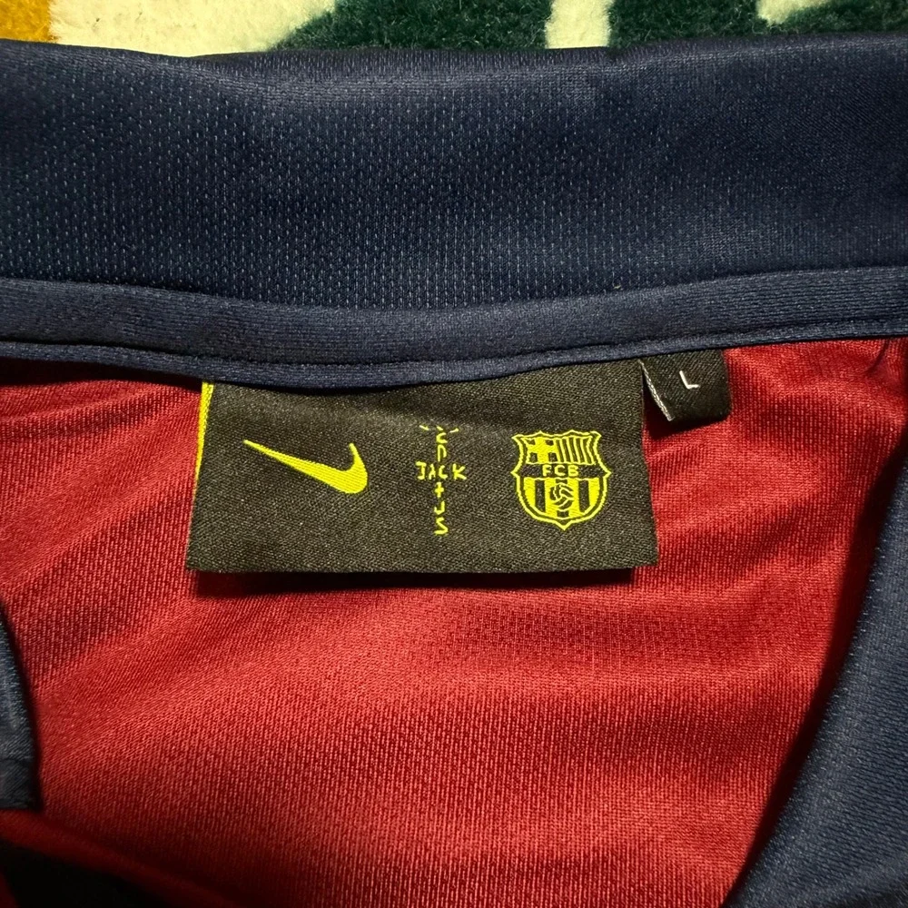 Nike Cactus Jack FC Barcelona Soccer Jersey Red Blue CD4230-496 Mens Large